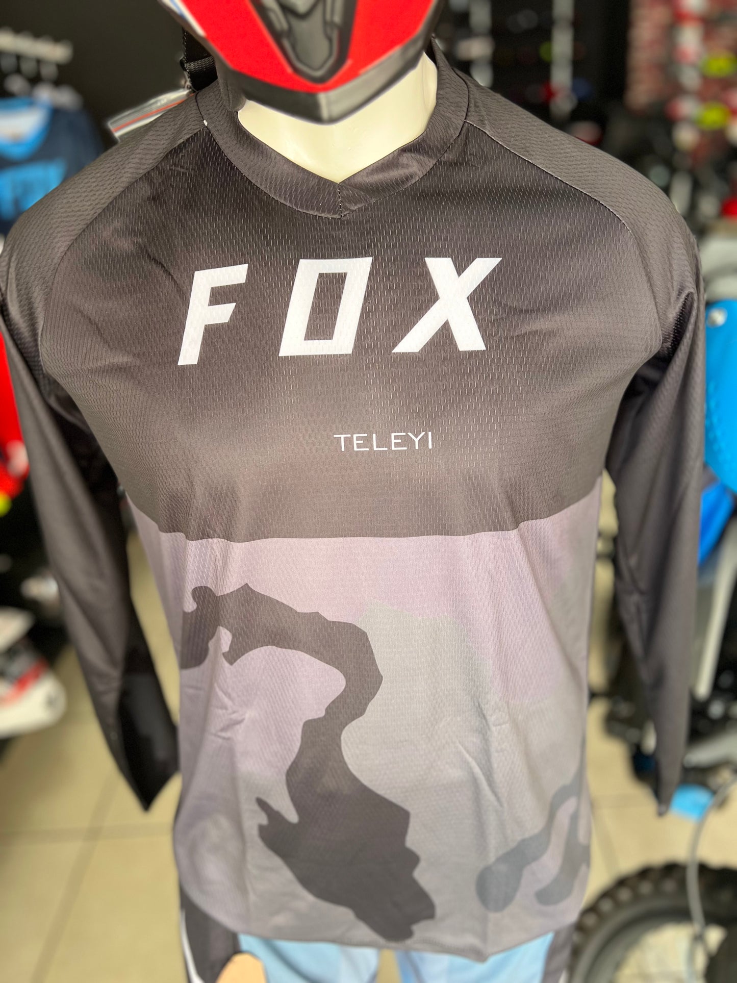 JERSEY FOX TELEYI NEGRO CON CAMUFLAJE GRIS