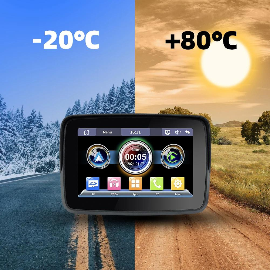 Pantalla de navegación N1 para motocicleta Android Auto , Apple Carplay