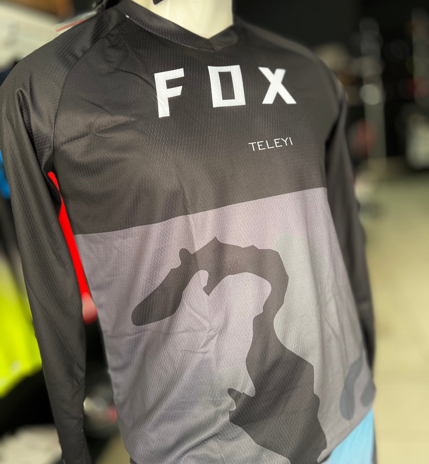 JERSEY FOX TELEYI NEGRO CON CAMUFLAJE GRIS