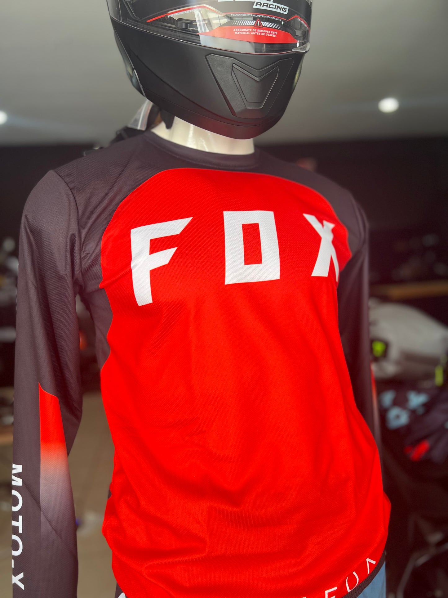 JERSEY FOX HPIT FUEGO ROJO-NEGRO