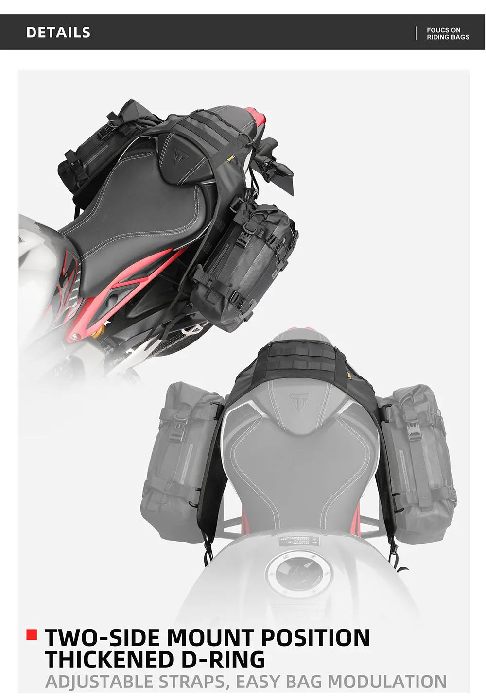 KIT RHINOWALK 2 BOLSAS LATERALES MOTOCICLETA IMPERMEABLE 10L