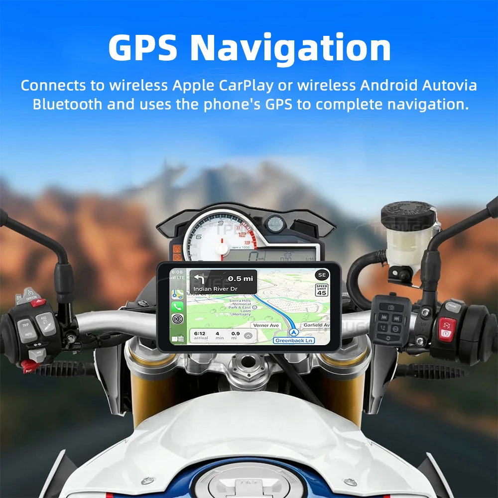 Pantalla de navegación N2 para motocicleta Android Auto , Apple Carplay