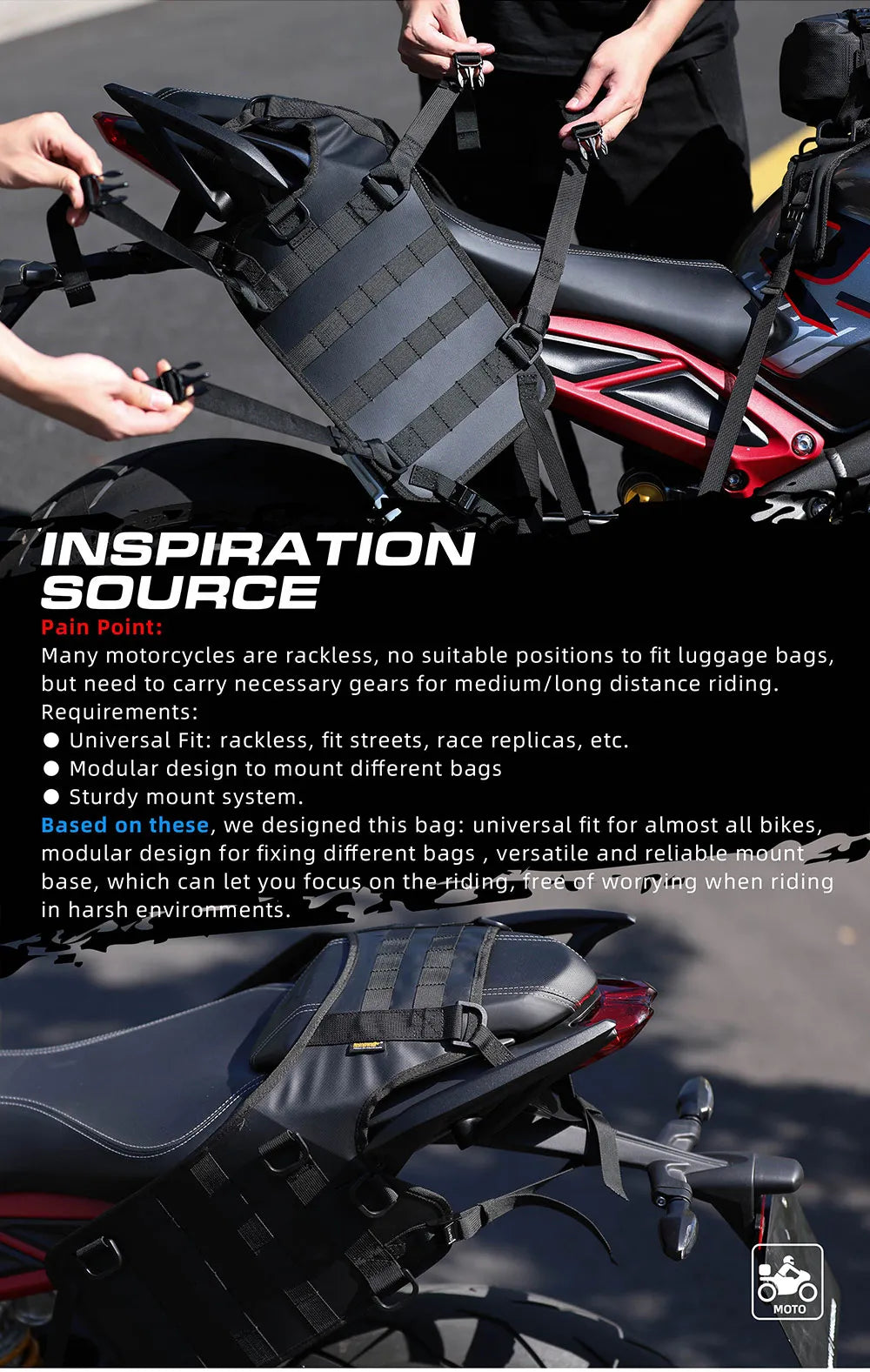 KIT RHINOWALK 2 BOLSAS LATERALES MOTOCICLETA IMPERMEABLE 10L