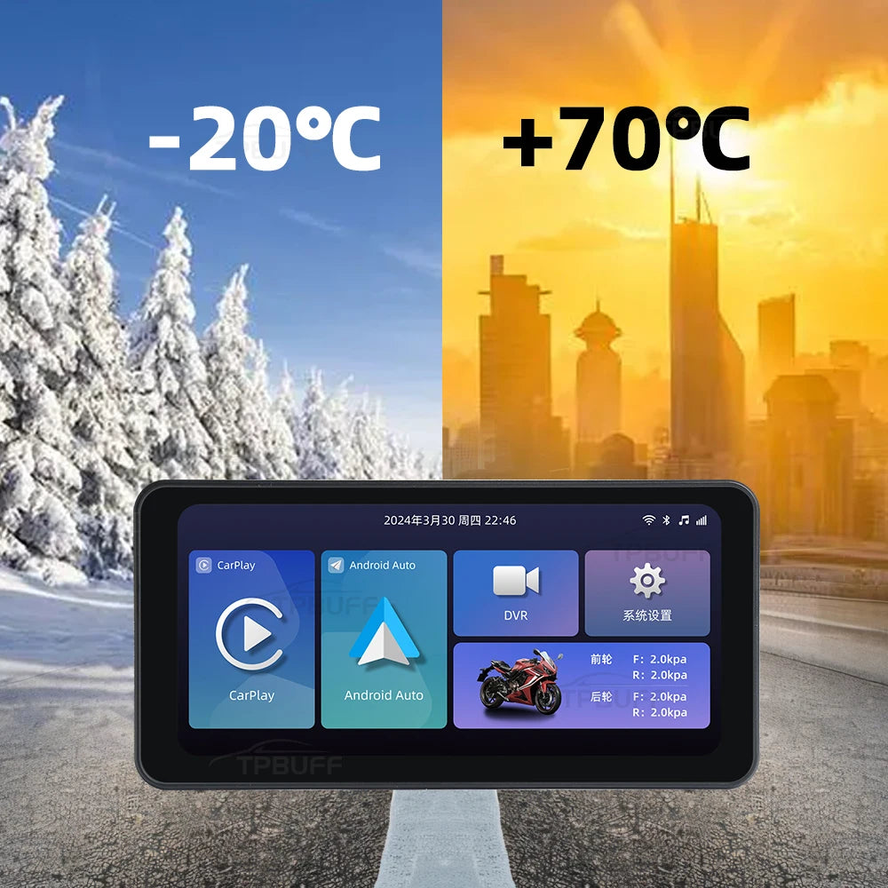 Pantalla de navegación N2 para motocicleta Android Auto , Apple Carplay