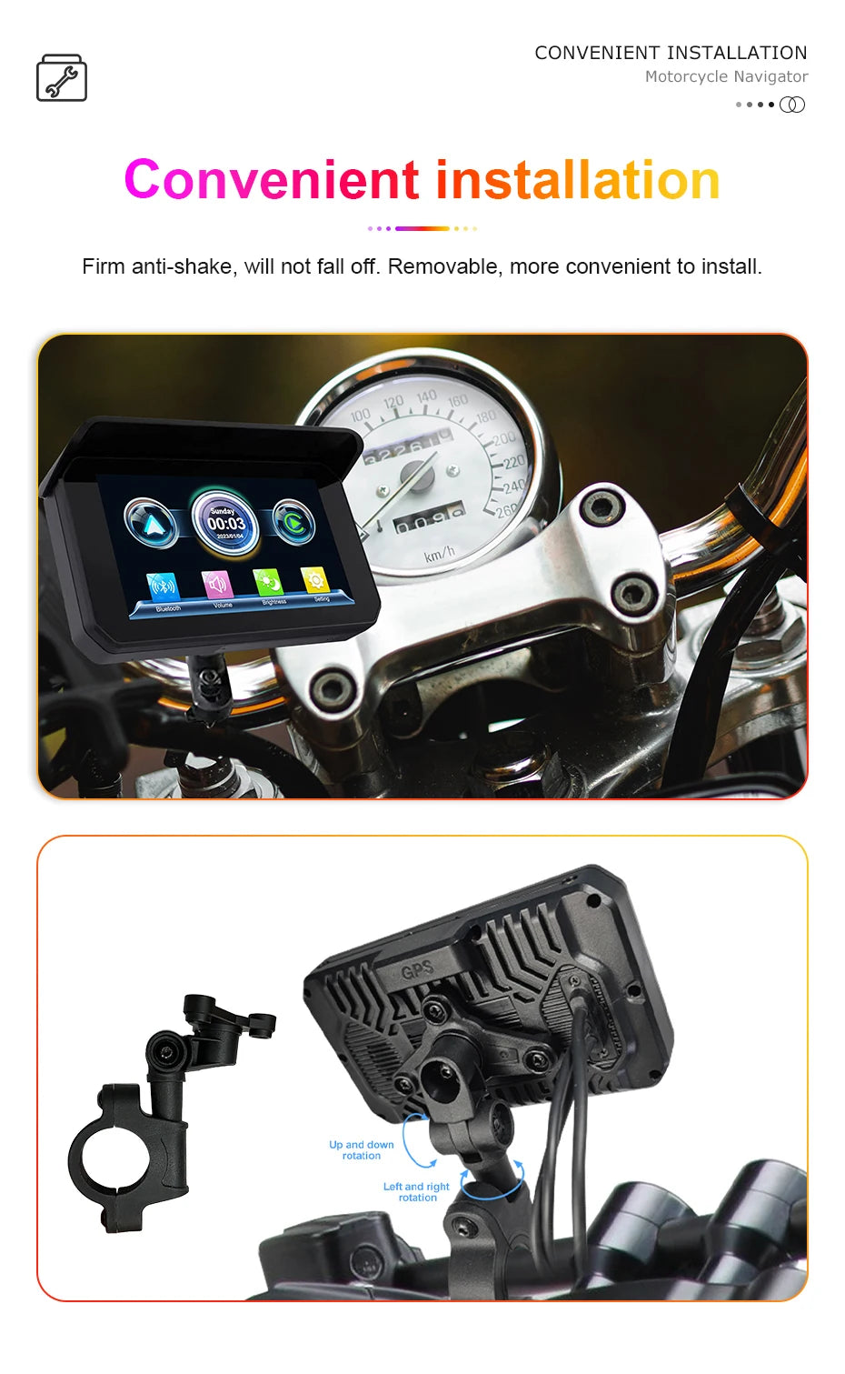 Pantalla de navegación N3 para motocicleta Android Auto , Apple Carplay