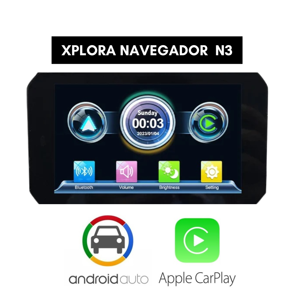 Pantalla de navegación N3 para motocicleta Android Auto , Apple Carplay